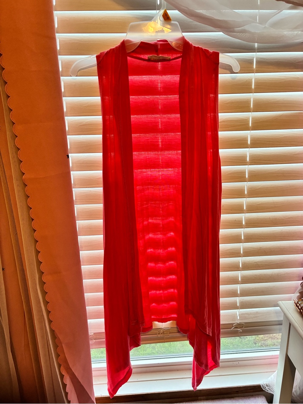Coral Sleeveless Open-Front Women's Skirt Cover